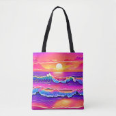 Retro Wave Sunset Serenity Tasche (Vorderseite)