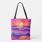 Retro Wave Sunset Serenity Tasche (Rückseite)