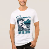 Retro Wave Text Design for Surfers Tri-Blend Shirt (Vorderseite)