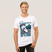 Retro Wave Text Design for Surfers Tri-Blend Shirt (Vorderseite voll)