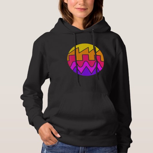 Retro Waveform Synthesizer Sound Wave Electronic M Hoodie (Vorderseite)