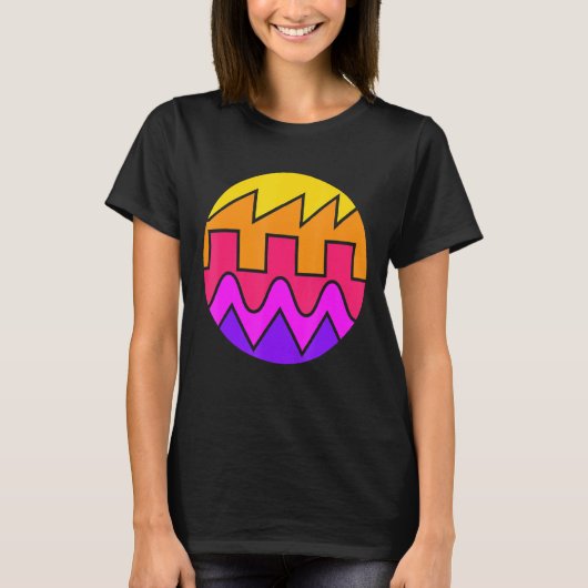 Retro Waveform Synthesizer Sound Wave Electronic M T-Shirt (Vorderseite)