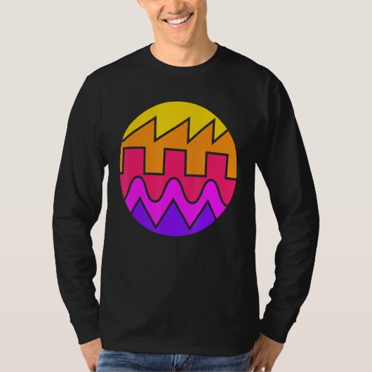 Retro Waveform Synthesizer Sound Wave Electronic M T-Shirt (Vorderseite)