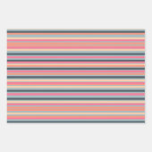 Retro Waves and Stripes Pink Apricot Blue Geschenkpapier Set (Vorderseite 2)