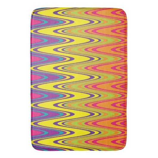 Retro Waves Bath Mat Badematte (Vorderseite Vertikal)