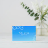 Retro Waves - blaue Gradientenkarte Visitenkarte (Stehend Vorderseite)