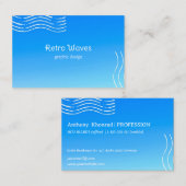 Retro Waves - blaue Gradientenkarte Visitenkarte (Vorne/Hinten)