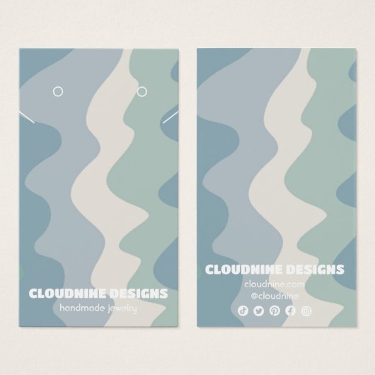 Retro Waves Earring Necklace Juwelier Display Card (Vorne & Hinten)