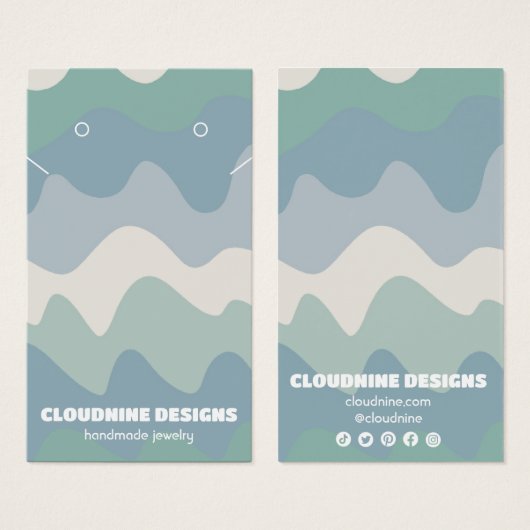 Retro Waves Earring Necklace Juwelier Display Card (Vorne & Hinten)