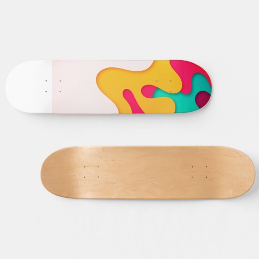 Retro Waves Farbschichten Skateboard (Horizontal)