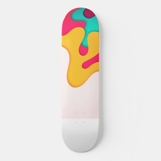 Retro Waves Farbschichten Skateboard (Vorderseite)