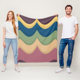 Retro Waves Pastel Fleecedecke