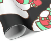 Retro Waving Snowman Wrapping Paper Geschenkpapier (Rolleneckpunkt)