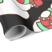 Retro Waving Snowman Wrapping Paper Geschenkpapier (Rolleneckpunkt)