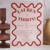 Retro Wavy 30. Party Einladungen