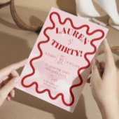 Retro Wavy 30. Party Einladungen