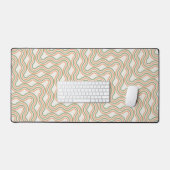 Retro Wavy Abstract Pattern Business Desk Mat Schreibtischunterlage (Tastatur & Maus)