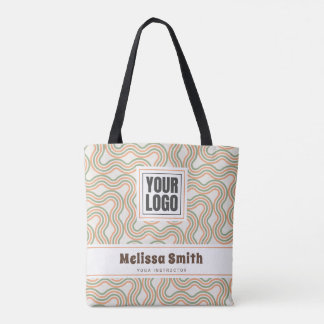 Retro Wavy Abstract Pattern Business Tasche