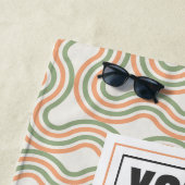 Retro Wavy Abstract Pattern Custom Beach Towel Strandtuch (Beispiel)