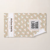 Retro Wavy Abstract Pattern Custom Hand Towel Handtuch (Handtuch)
