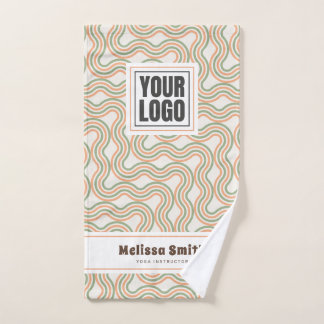 Retro Wavy Abstract Pattern Custom Hand Towel Handtuch