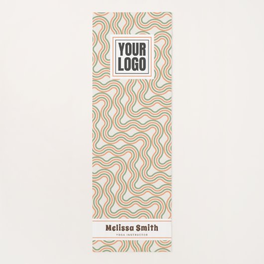 Retro Wavy Abstract Pattern Custom Yoga Mat Yogamatte (Rückseite)