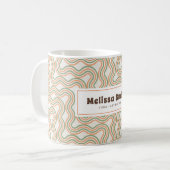 Retro Wavy Abstract Pattern Kaffeetasse (Vorderseite Links)