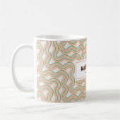 Retro Wavy Abstract Pattern Kaffeetasse (Links)