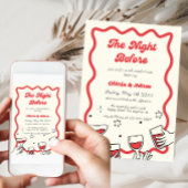 Retro Wavy am Abend vor der Probe Abendessen Einladung