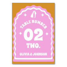 Retro Wavy Arch Pink & Gelb Paare Foto