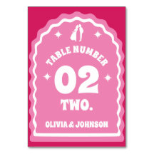 Retro Wavy Arch Pink & Magenta Paare Foto