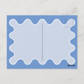 Retro Wavy Blue Curve Baby Dusche Einladung Postkarte (Rückseite)