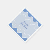 Retro Wavy Blue Curve Baby Dusche Serviette (Ecke)
