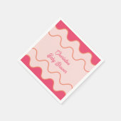Retro Wavy Border Pink Curve Baby Dusche Serviette (Ecke)