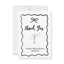 Retro Wavy Brautparty Danke Karte - Martini