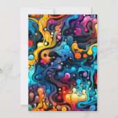 Retro Wavy Chaotic Print Geburtstagsparty Einladung (Rückseite)