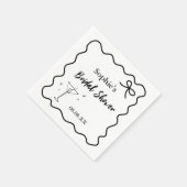 Retro Wavy Cocktail Napkins - Martini-Glas Serviette (Ecke)