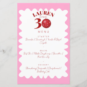 Retro Wavy Disco 30. Geburtstag Party Menü