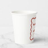 Retro, Wavy Edge Dark Red Wedding der 50er Jahre Pappbecher (Rechts)