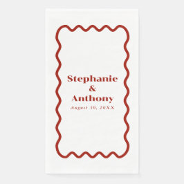 Retro, Wavy Edge Dark Red Wedding der 50er Jahre Serviette