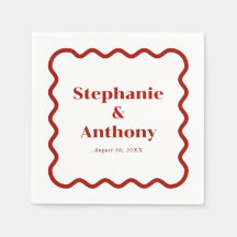 Retro, Wavy Edge Dark Red Wedding der 50er Jahre