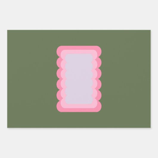 Retro-Wavy-Form grün und rosa Geschenkpapier Set (Vorderseite 2)