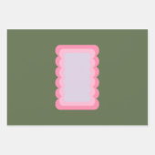 Retro-Wavy-Form grün und rosa Geschenkpapier Set (Vorderseite)