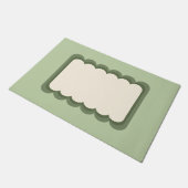 Retro Wavy Form Pastell grün Fußmatte (Schrägansicht)