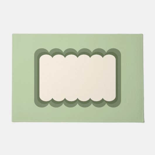 Retro Wavy Form Pastell grün Fußmatte (Vorderseite)