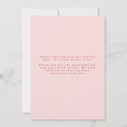 Retro Wavy Foto Blush Wedding Dankeskarte (Rückseite)