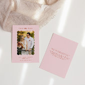 Retro Wavy Foto Blush Wedding Dankeskarte