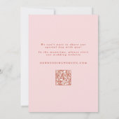 Retro Wavy Foto & QR Code Blush Wedding Save The Date (Rückseite)