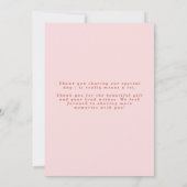 Retro Wavy Frame Foto Blush & Terracotta Wedding Dankeskarte (Rückseite)