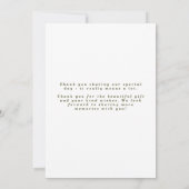 Retro Wavy Frame Foto Grün & Weiß Hochzeit Dankeskarte (Rückseite)